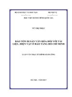 Bảo tồn di sản văn hóa đối với tài liệu, hiện vật ở Bảo tàng Hồ Chí Minh (tt)