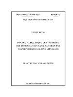 Tổ chức và hoạt động của Văn phòng HĐND và UBND Tp. Rạch Giá, tỉnh Kiên Giang (LV thạc sĩ)