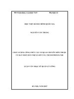 Chất lượng công chức các cơ quan chuyên môn thuộc Ủy ban nhân dân thị xã Sơn Tây thành phố Hà Nội (LV thạc sĩ)