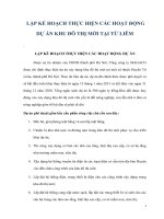 LẬP kế HOẠCH THỰC HIỆN các HOẠT ĐỘNG dự án KHU đô THỊ mới tại từ LIÊM 