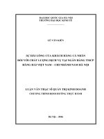 DSpace at VNU: Sự hài lòng của khách hàng cá nhân đối với chất lượng dịch vụ tại Ngân Hàng TMCP Hàng Hải Việt Nam - Chi nhánh Nam Hà Nội
