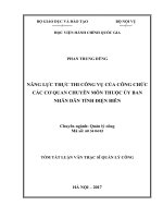 Năng lực thực thi công vụ của công chức các cơ quan chuyên môn thuộc Ủy ban nhân dân tỉnh Điện Biên (tt)