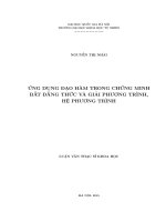 DSpace at VNU: Ứng dụng đạo hàm trong chứng minh bất đẳng thức và giải phương trình, hệ phương trình