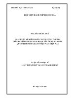 Pháp luật về kiểm soát chất lượng thủ tục hành chính trong giai đoạn xây dựng văn bản quy phạm pháp luật ở Việt Nam hiện nay (LV thạc sĩ)
