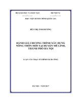 Đánh giá chương trình xây dựng nông thôn mới tại huyện Mê Linh, thành phố Hà Nội (tt)