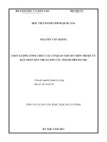 Chất lượng công chức các cơ quan chuyên môn thuộc Ủy ban nhân dân thị xã Sơn Tây thành phố Hà Nội (tt)
