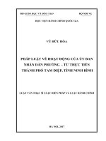 Pháp luật về hoạt động của Ủy ban nhân dân phường  Từ thực tiễn thành phố Tam Điệp tỉnh Ninh Bình (LV thạc sĩ)