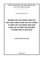 Nghiên cứu khả năng phân hủy hợp chất vòng thơm của các chủng vi sinh vật tạo màng sinh học phân lập tại một số địa điểm ô nhiễm dầu ở Việt Nam