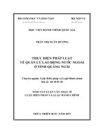 THỰC HIỆN PHÁP LUẬT VỀ QUẢN LÝ LAO ĐỘNG NƯỚC NGOÀI Ở TỈNH QUẢNG NGÃI (tt)