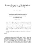 DSpace at VNU: Xây dựng công cụ hỗ trợ dự báo, đánh giá nhu cầu phụ  điện theo vùng