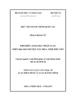 PHỔ BIẾN, GIÁO DỤC PHÁP LUẬT TRÊN ĐỊA BÀN HUYỆN TÂY HÒA, TỈNH PHÚ YÊN (tt)