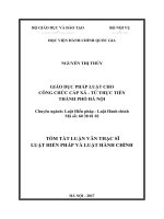 Giáo dục pháp luật cho công chức cấp xã  Từ thực tiễn thành phố Hà Nội (tt)