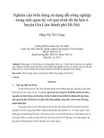 DSpace at VNU: Nghiên cư ́ u biê ́ n đô ̣ ng sử dụng đất nông nghiệp trong mối quan hệ với quá trình đô thị hóa ở huyện Gia Lâm thành phố Hà Nội