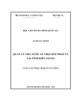 Quản lý nhà nước về trợ giúp pháp lý tại tỉnh Kiên Giang (LV thạc sĩ)