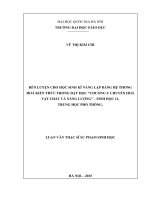 DSpace at VNU: Rèn luyện cho học sinh kĩ năng lập bảng hệ thống hóa kiến thức trong dạy học 