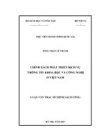 Chính sách phát triển dịch vụ thông tin khoa học và công nghệ ở Việt Nam (LV thạc sĩ)