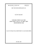 Giáo dục pháp luật cho công chức cấp xã  Từ thực tiễn thành phố Hà Nội (LV thạc sĩ)