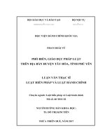 PHỔ BIẾN, GIÁO DỤC PHÁP LUẬT TRÊN ĐỊA BÀN HUYỆN TÂY HÒA, TỈNH PHÚ YÊN (LV thạc sĩ)