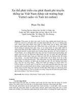 DSpace at VNU: Xu thế phát triển của phát thanh phi truyền thống tại Việt Nam (khảo sát trường hợp Viettel radio và Tuổi trẻ online)