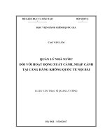 Quản lý nhà nước đối với hoạt động xuất cảnh, nhập cảnh tại cảng hàng không quốc tế Nội Bài (LV thạc sĩ)