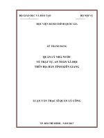 Quản lý nhà nước về trật tự, an toàn xã hội trên địa bàn tỉnh Kiên Giang (LV thạc sĩ)