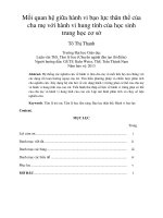 DSpace at VNU: Mối quan hệ giữa hành vi bạo lực thân thể của cha mẹ với hành vi hung tính của học sinh trung học cơ sở