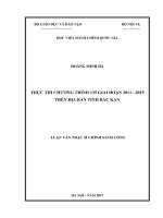 Thực thi chương trình 135 giai đoạn 20112015 trên địa bàn tỉnh Bắc Kạn (LV thạc sĩ)