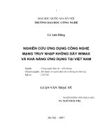 DSpace at VNU: Nghiên cứu ứng dụng công nghệ mạng truy nhập không dây WiMax và khả năng ứng dụng tại Việt Nam
