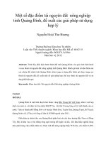 DSpace at VNU: Một số đặc điểm tài nguyên đất nông nghiệp tỉnh Quảng Bình, đề xuất các giải pháp sử dụng hợp lý