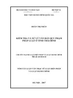 Kiểm tra và xử lý văn bản quy phạm pháp luật ở tỉnh Thái Bình (tt)