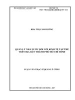 Quản lý nhà nước đối với kinh tế tập thể trên địa bàn TP.HCM (LV thạc sĩ)