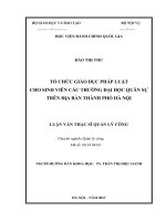 Tổ chức giáo dục pháp luật cho sinh viên các trường đại học quân sự trên địa bàn thành phố Hà Nội (LV thạc sĩ)