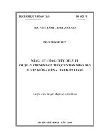 Năng lực công chức quản lý cơ quan chuyên môn thuộc UBND huyện Giồng Riềng, tỉnh Kiên Giang (LV thạc sĩ)