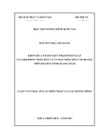 KIỂM TRA VĂN BẢN QUY PHẠM PHÁP LUẬT CỦA HỘI ĐỒNG NHÂN DÂN VÀ ỦY BAN NHÂN DÂN CẤP HUYỆN TRÊN ĐỊA BÀN TỈNH QUẢNG NGÃI (LV thạc sĩ)