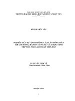 DSpace at VNU: NGHIÊN CỨU SỰ ẢNH HƯỞNG CỦA LÀN SÓNG HÀN TỚI LỐI SỐNG, HÀNH VI ỨNG XỬ CỦA HỌC SINH THPT HÀ NỘI GIAI ĐOẠN 2009-2013