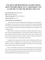 DSpace at VNU: Ứng dụng mô hình hồi qua đa biến trong phân tích biến động giá và kiểm định vàng là nơi trú ẩn cho thị trường Việt Nam