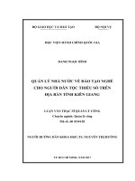 Quản lý nhà nước về đào tạo nghề cho người dân tộc thiểu số trên địa bàn tỉnh Kiên Giang (LV thạc sĩ)