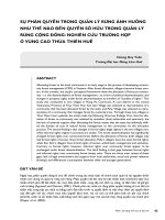 DSpace at VNU: SỰ PHÂN QUYỀN TRONG QUẢN LÝ RỪNG ẢNH HƯỞNG NHƯ THẾ NÀO ĐẾN QUYỀN SỞ HỮU TRONG QUẢN LÝ RỪNG CỘNG ĐỒNG: NGHIÊN CỨU TRƯỜNG HỢP Ở VÙNG CAO THỪA THIÊN HUẾ 4. HOANG HUY TUAN
