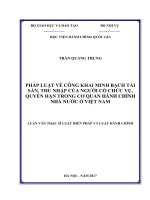 Pháp luật về công khai minh bạch tài sản, thu nhập của người có chức vụ, quyền hạn trong cơ quan hành chính nhà nước ở Việt Nam (tt)
