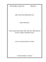 Chất lượng hoạt động tiếp công dân trên địa bàn huyện An Biên, tỉnh Kiên Giang (LV thạc sĩ)