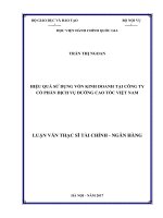 Hiệu quả sử dụng vốn kinh doanh tại công ty cổ phần dịch vụ đương cao tốc Việt Nam (LV thạc sĩ)