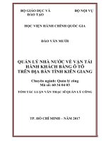 Quản lý nhà nước về vận tải hành khách bằng ô tô trên địa bàn tỉnh Kiên Giang (tt)