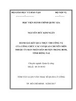 Đánh giá kết quả thực thi công vụ của công chức các cơ quan chuyên môn thuộc UBND huyện Trảng Bom, tỉnh Đồng Nai (tt)