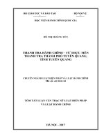 Thanh tra hành chính  Từ thực tiễn thanh tra thành phố Tuyên Quang tỉnh Tuyên Quang (tt)