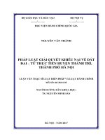 Pháp luật giải quyết khiếu nại về đất đai  Từ thực tiễn huyện Thanh Trì thành phố Hà Nôi (tt)