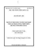 Quản lý nhà nước về đào tạo nghề cho lao động nông thôn trên địa bàn tỉnh Kiên Giang (tt)