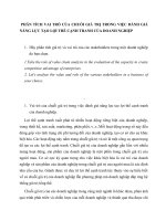 PHÂN TÍCH VAI TRÒ của CHUỖI GIÁ TRỊ TRONG VIỆC ĐÁNH GIÁ NĂNG lực tạo lợi THẾ CẠNH TRANH của DOANH NGHIỆP 