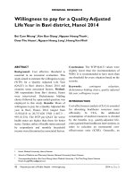 DSpace at VNU: Willingness to pay for a Quality Adjusted Life Year in Bavi district, Hanoi 2014 5.Nguyen Hoang Long