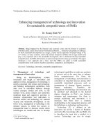 Enhancing management of technology and innovation for sustainable competitiveness of SMEs