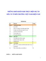 NHỮNG KHÓ KHĂN KHI THỰC HIỆN dự án đầu tư ở môi TRƯỜNG VIỆT NAM HIỆN NAY